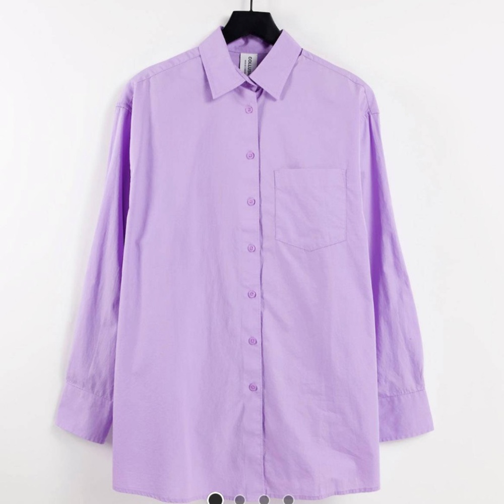 Purple oversized Collusion button down from ASOS